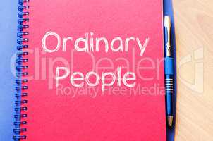 Ordinary people write on notebook