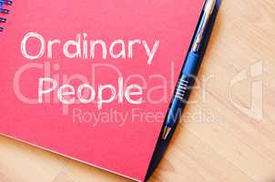 Ordinary people write on notebook