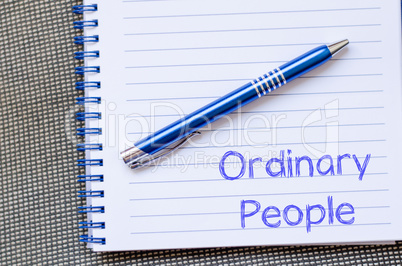 Ordinary people write on notebook