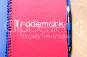 Trademark write on notebook