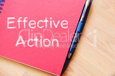 Effective action write on notebook