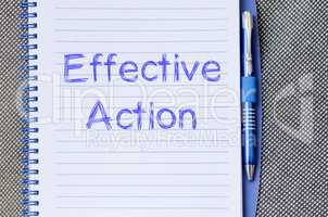 Effective action write on notebook