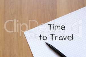 Time to travel write on notebook