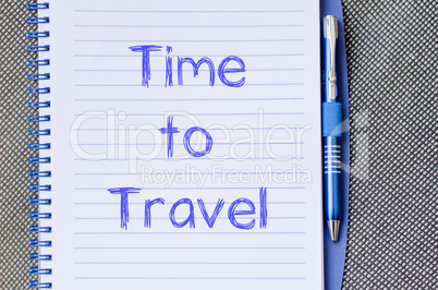 Time to travel write on notebook