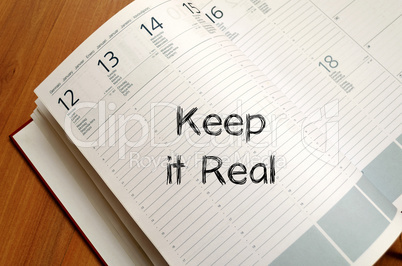 Keep it real write on notebook