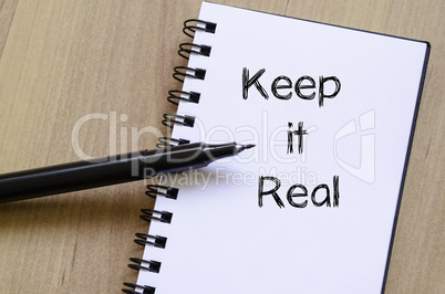 Keep it real write on notebook