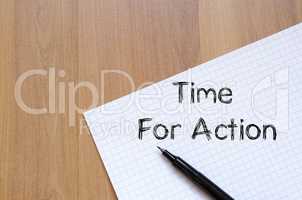 Time for action write on notebook