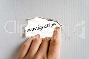 Immigration text concept