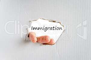 Immigration text concept