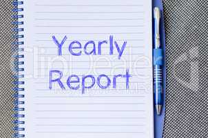 Yearly report write on notebook