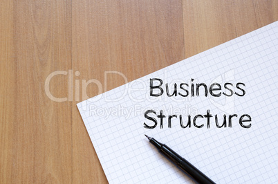 Business structure write on notebook