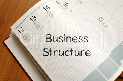 Business structure write on notebook