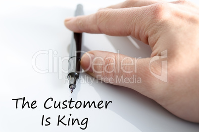 The customer is king text concept