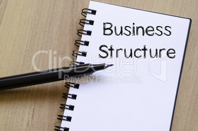 Business structure write on notebook