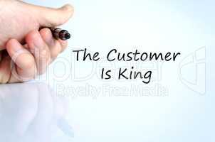 The customer is king text concept