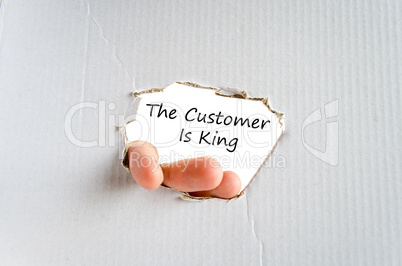 The customer is king text concept