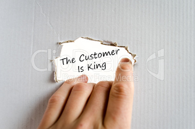 The customer is king text concept