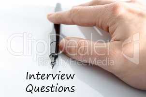 Interview questions text concept
