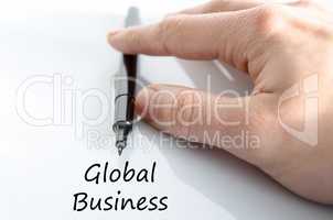 Global business text concept