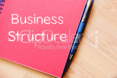 Business structure write on notebook