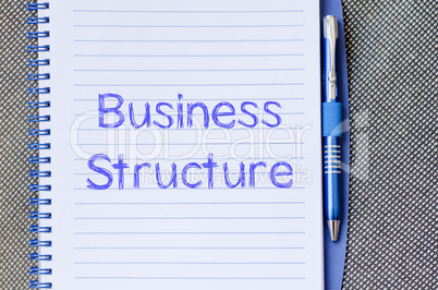 Business structure write on notebook