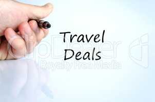 Travel deals text concept