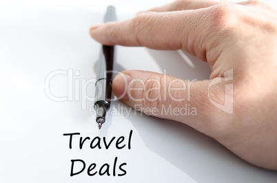 Travel deals text concept