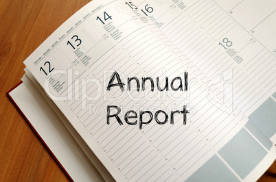 Annual report write on notebook