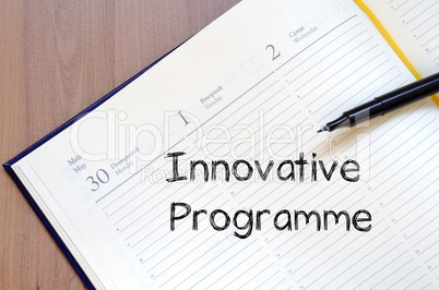 Innovative programme write on notebook