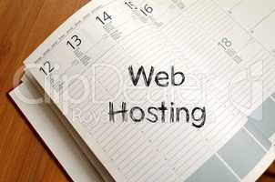 Web hosting write on notebook