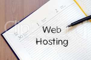 Web hosting write on notebook