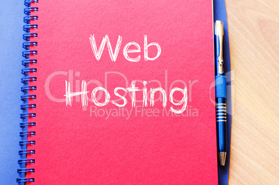 Web hosting write on notebook