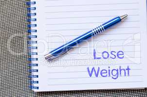 Lose weight write on notebook