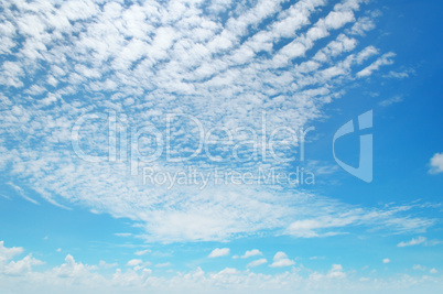fluffy clouds in the blue sky