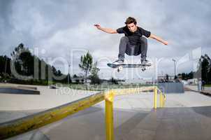 Skateboarder doing a ollie