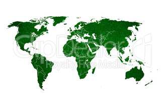 Green earth on white background