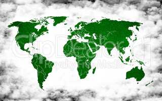 Green earth on white background