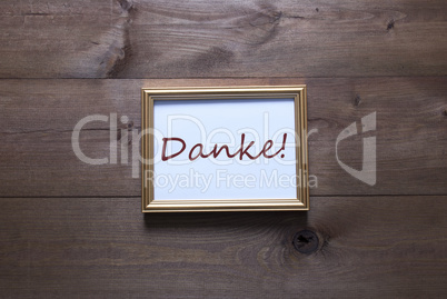 Golden Picture Frame With Copy Space Danke Mean Thank You