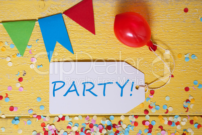 Label With Balloon, Text Party