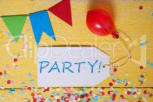 Label With Balloon, Text Party