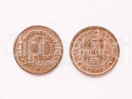 Old Italian coin 3 baiocchi vintage