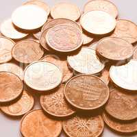 Euro coins vintage