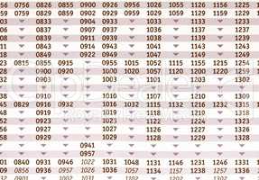 Timetable vintage