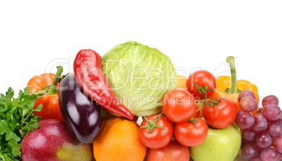 fruits and vegetables isolated on white background