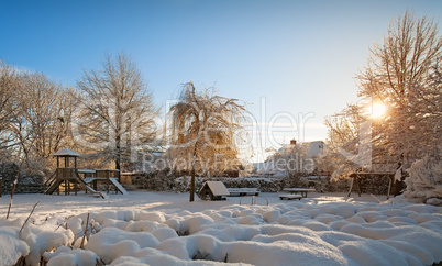 playground in winter