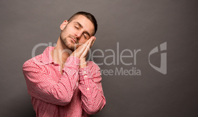 Sleepy man in studio