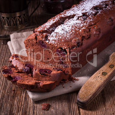 chocolate cake with cherries