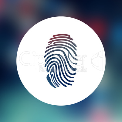 Composite image of blue round with fingerprint