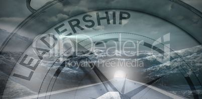 Composite image of compass pointing to leadership Composite image of compass pointing to leadership