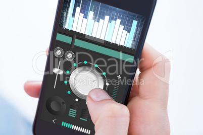 Composite image of woman using her mobile phone Composite image of woman using her mobile phone